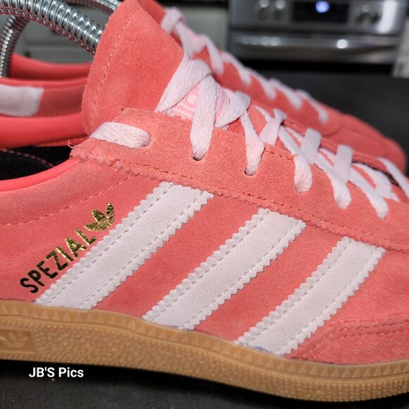 Adidas Spezial Handball Originals W Size 8.5 Red Clear Pink & Gum Sole Sneakers - Picture 2 of 16